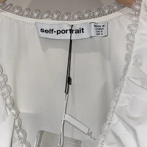 Self Portrait Lace Bell Sleeve Cotton Broderie Maxi Dress-sz 4-NWT - Picture 7 of 14